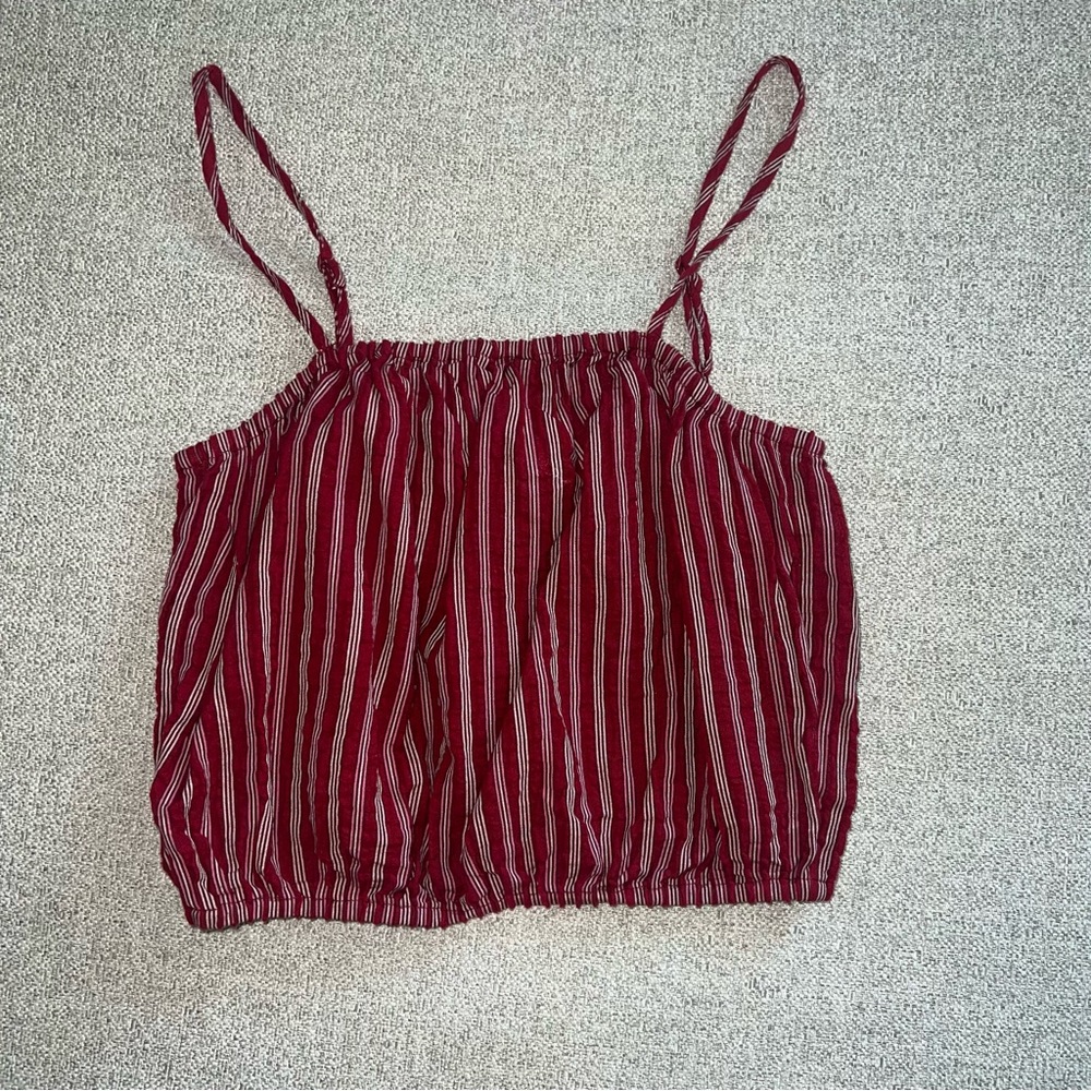 American Eagle Red and White Striped Top Size XS